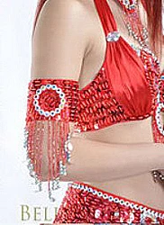 FEECOLOR 12 штук/Все индийские украшения для рук танца живота с прозрачными драгоценными камнями, кисточками и цветами.