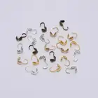 Обжимные бусины для изготовления ювелирных изделий сделай сам, зажим для кожи, откидной шнур, концевые зажимы, застежка крючок, 4 мм, 200 шт.