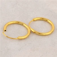 small smooth round earrings gold filled classic wedding fashion love charm hoop earrings