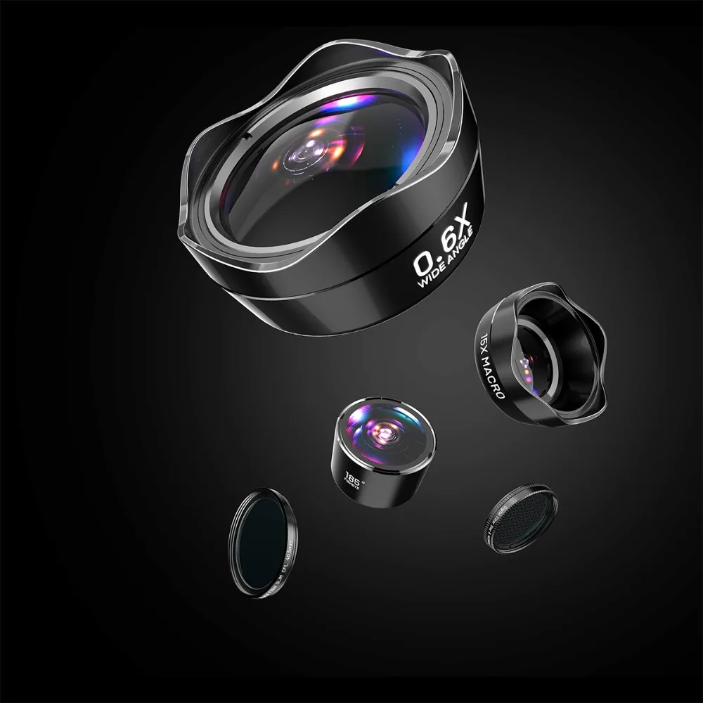 LQ 185 PRO Series 5 в 1 комплект мобильный сотовый телефон объектив 0.6x Широкий формат + 15x