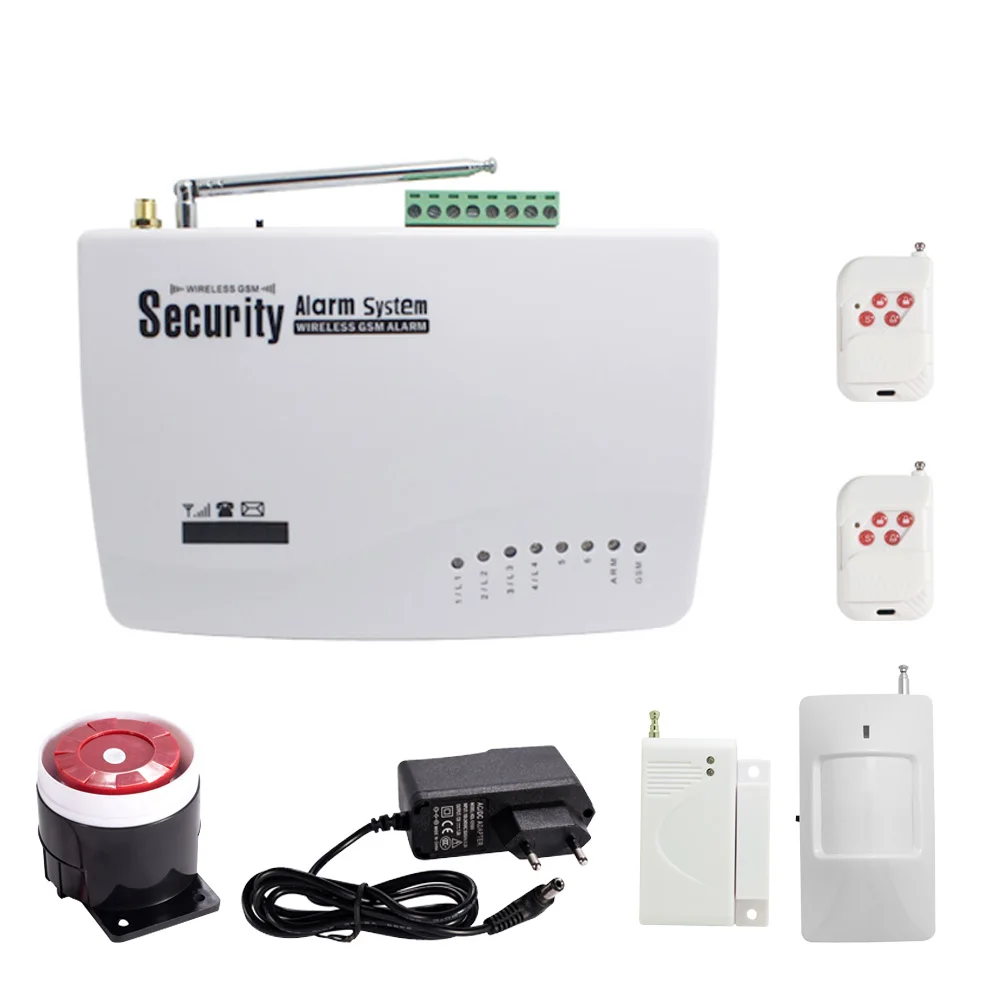 Put In Sim Card Arming Disarming By Cellphone Wireless Door Open Alarm Smoke Sensor