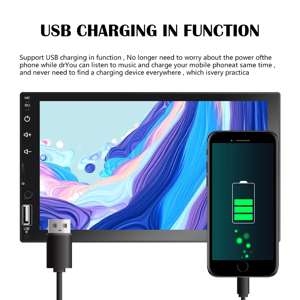 AMPrime 2 Din автомагнитола стерео 7 ''TFT HD сенсорный экран D-Play универсальный автомобильный мультимедийный плеер Bluetooth радио приемник Авторадио