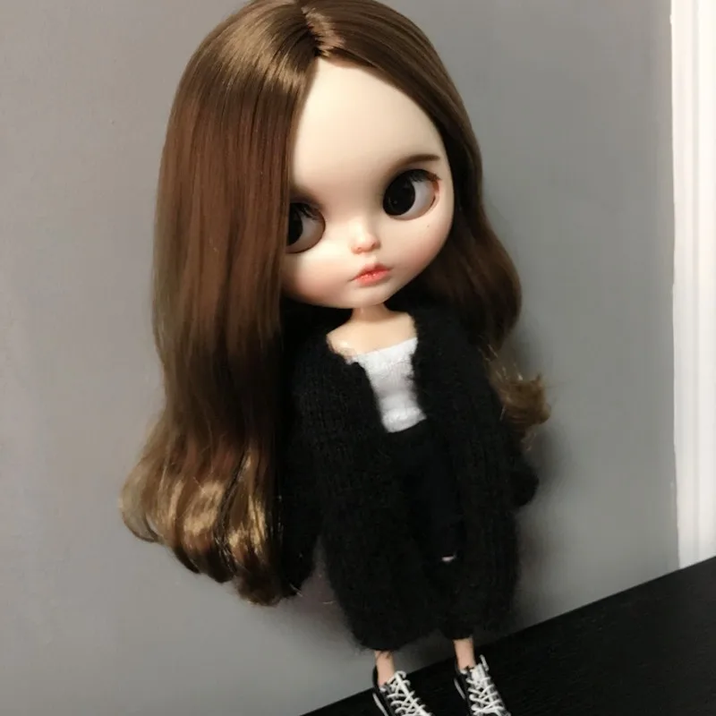 Новый 1 шт. черный длинный свитер ручной работы пальто для blyth licca azone ob24 ob27 Куклы