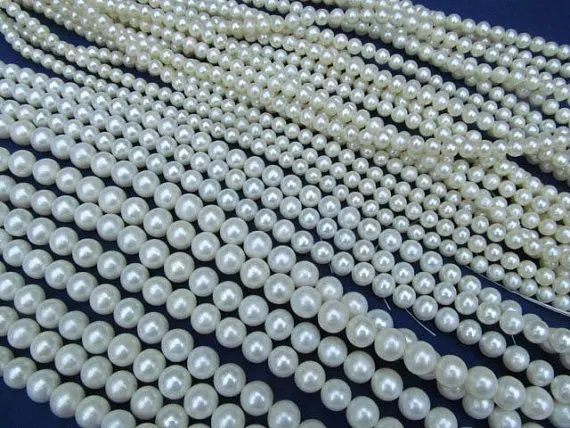 

Assorted Pearl Gergous beads Round ball white dark black yellow red blue mixed jewelry beads 6-12mm full strand