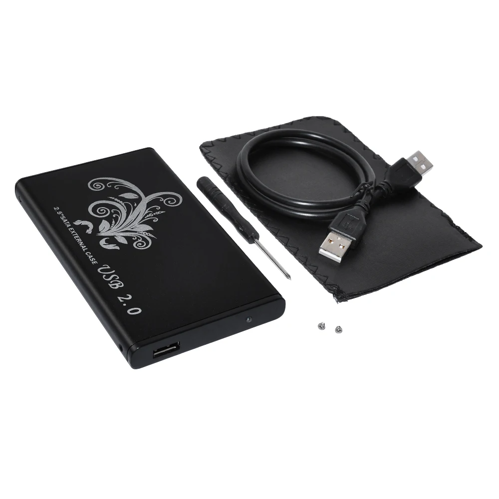 

Новый Алюминиевый металлический внешний HDD Caddy 2,5 дюйма SATA Внешний чехол USB 2,0 HDD чехол для жесткого диска для ноутбука