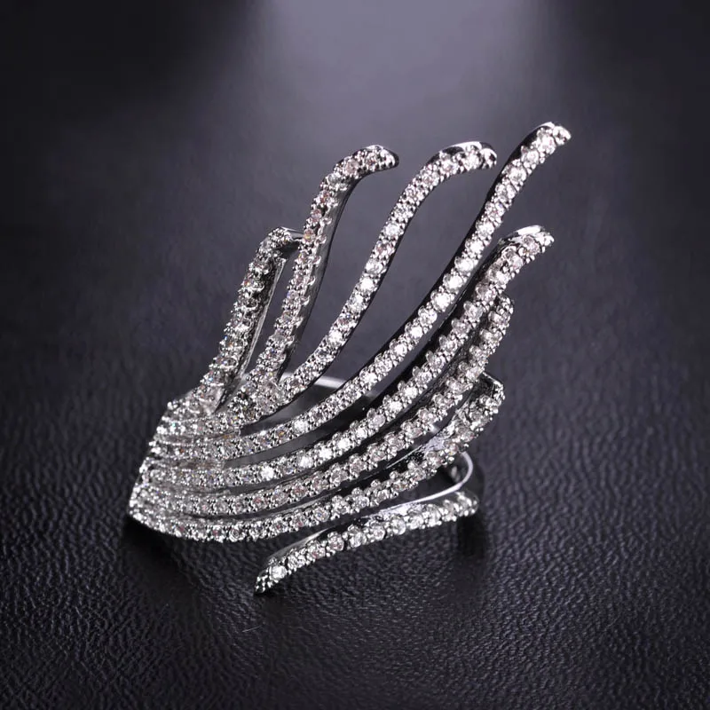 Благородные обручальные кольца для женщин циркониевые в форме огненного хвоста