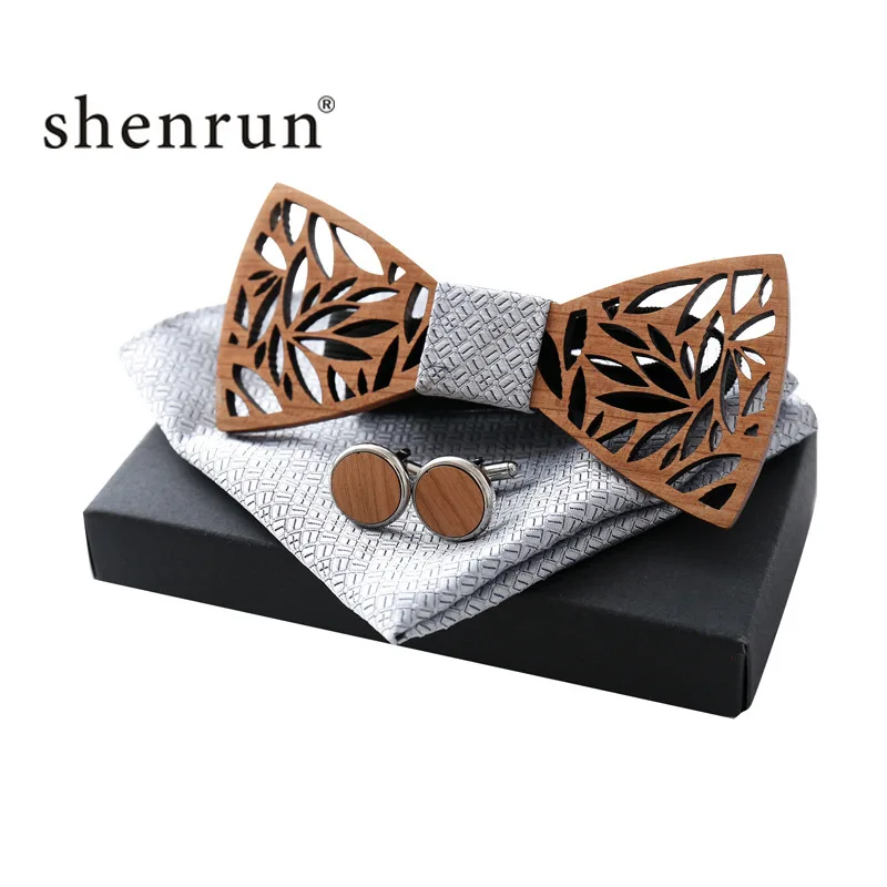 ShenRun деревянный галстук-бабочка набор и платок галстук Homme Noeud Papillon человек Corbatas