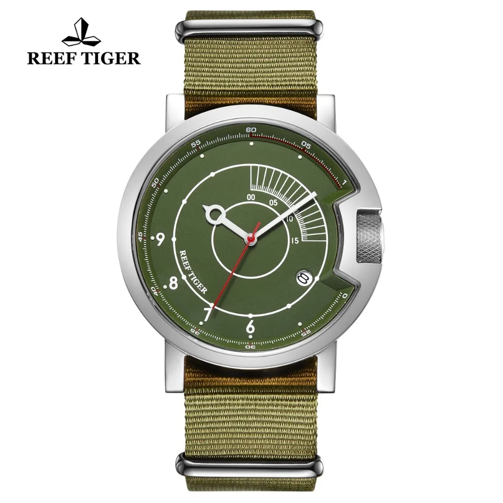 Reef Tiger/RT Новые Креативные Часы Мужские Простые Стильные водонепроницаемые