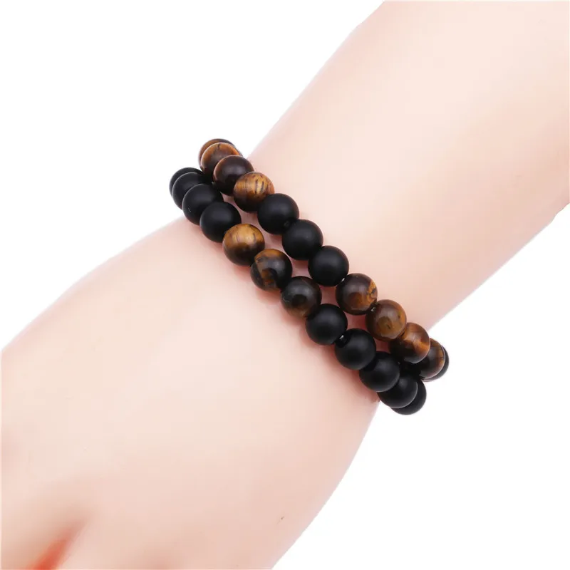Браслет с бусинами тигровый глаз для мужчин и женщин модное ювелирное изделие