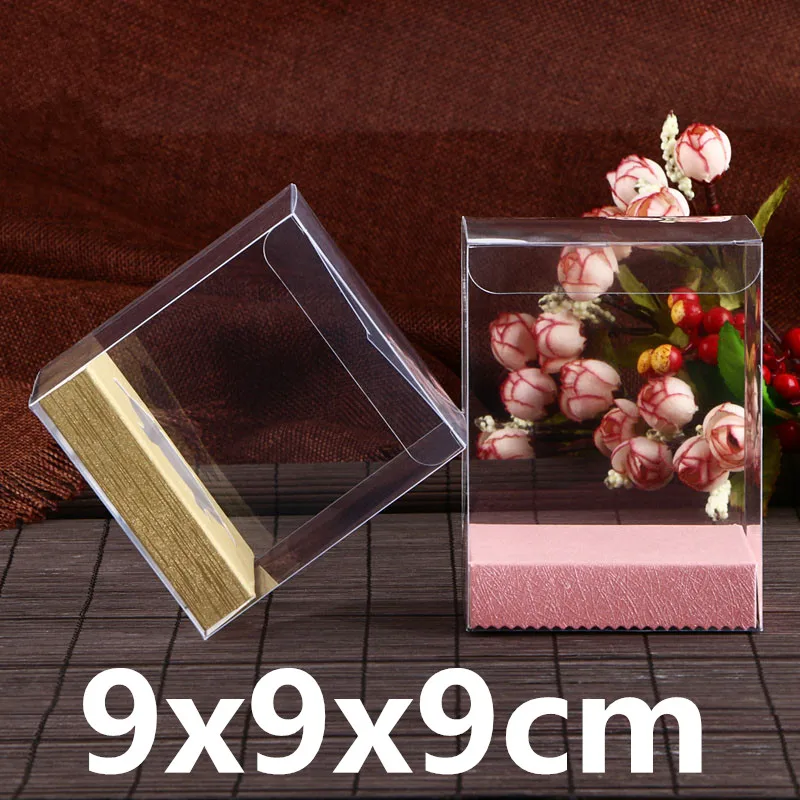 30 шт./лот 9x9x9 см Квадратные прозрачные пластиковые подарочные коробки для