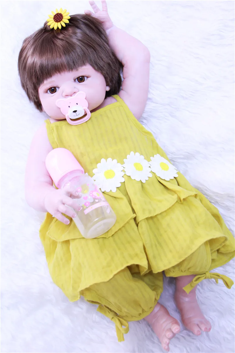 22 &quotКукла Новорожденный Младенец игрушки девочка тело полный силикон куклы reborn