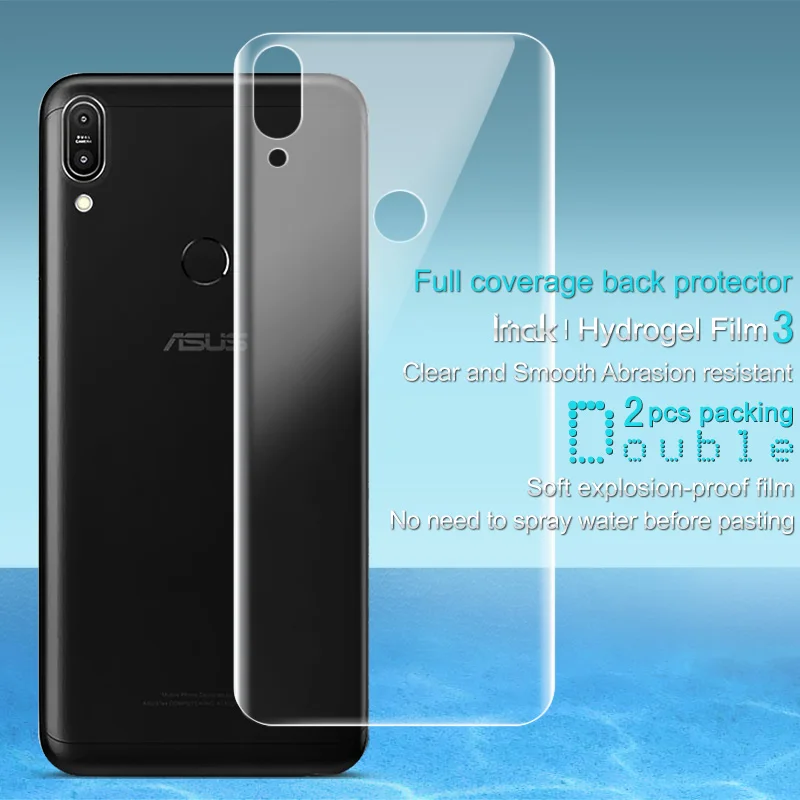 Imak 2 шт. Антибликовая Гидрогелевая пленка 3th Gener для Asus Zenfone Max Pro M1 ZB601KL ZB602KL 3D полное покрытие экрана протектор ZB601KL - Цвет: Back Cover Film