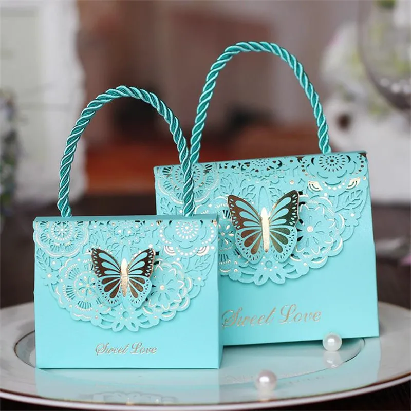 

20 pcs/lot Wedding Candy Box Candy Bag Wedding Portable Gift Decor Box Sweet Love Candy Box Party Supplies Paper Gift Boxes Bag