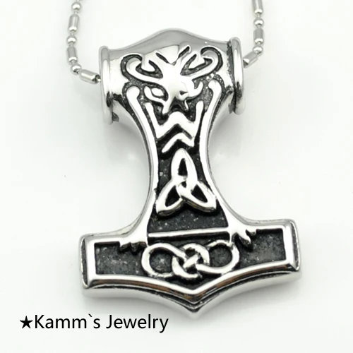 Модные Thors молоток Кельтский Узел миф Mjolnir кулон из нержавеющей стали с цепочкой