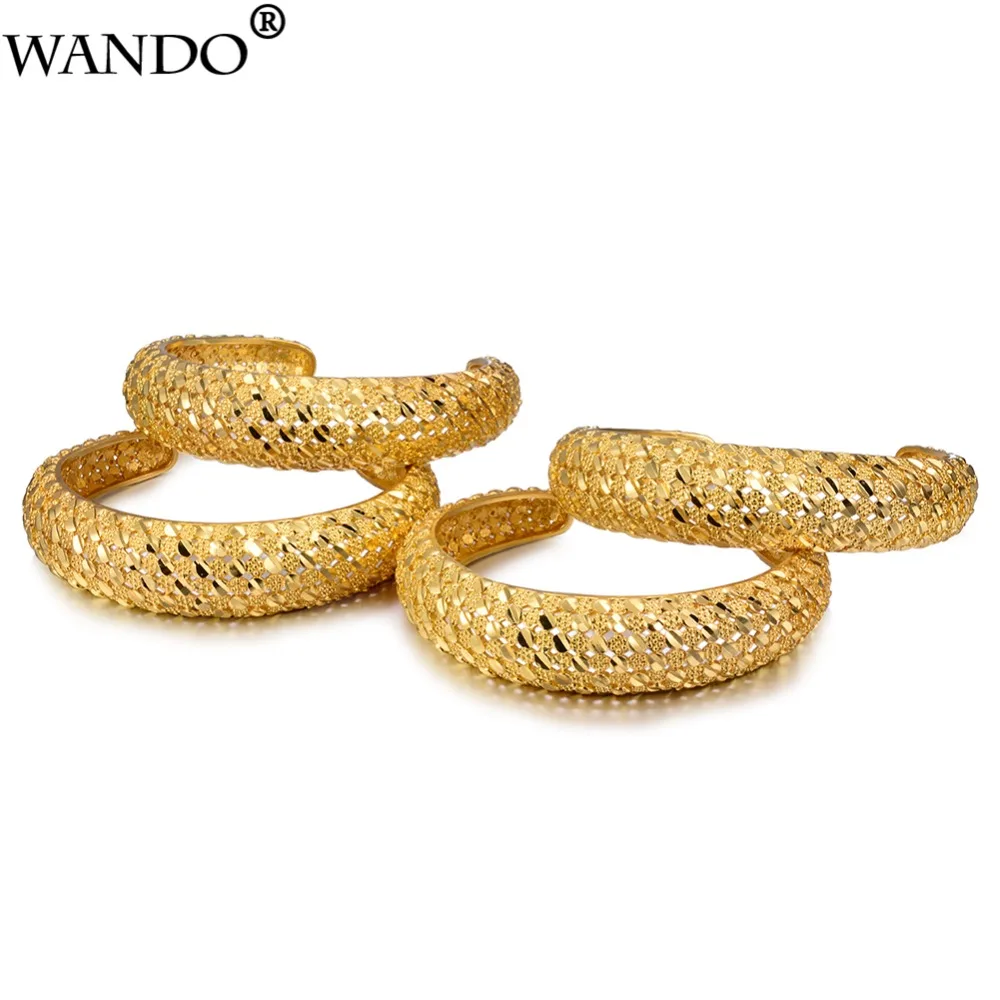 

WANDO 4pcs Gold-Colour Ethnic Bangles designer bracelets for women luxury Jewelry Gifts Wrist Bracelet Ethiopian jewelry b68