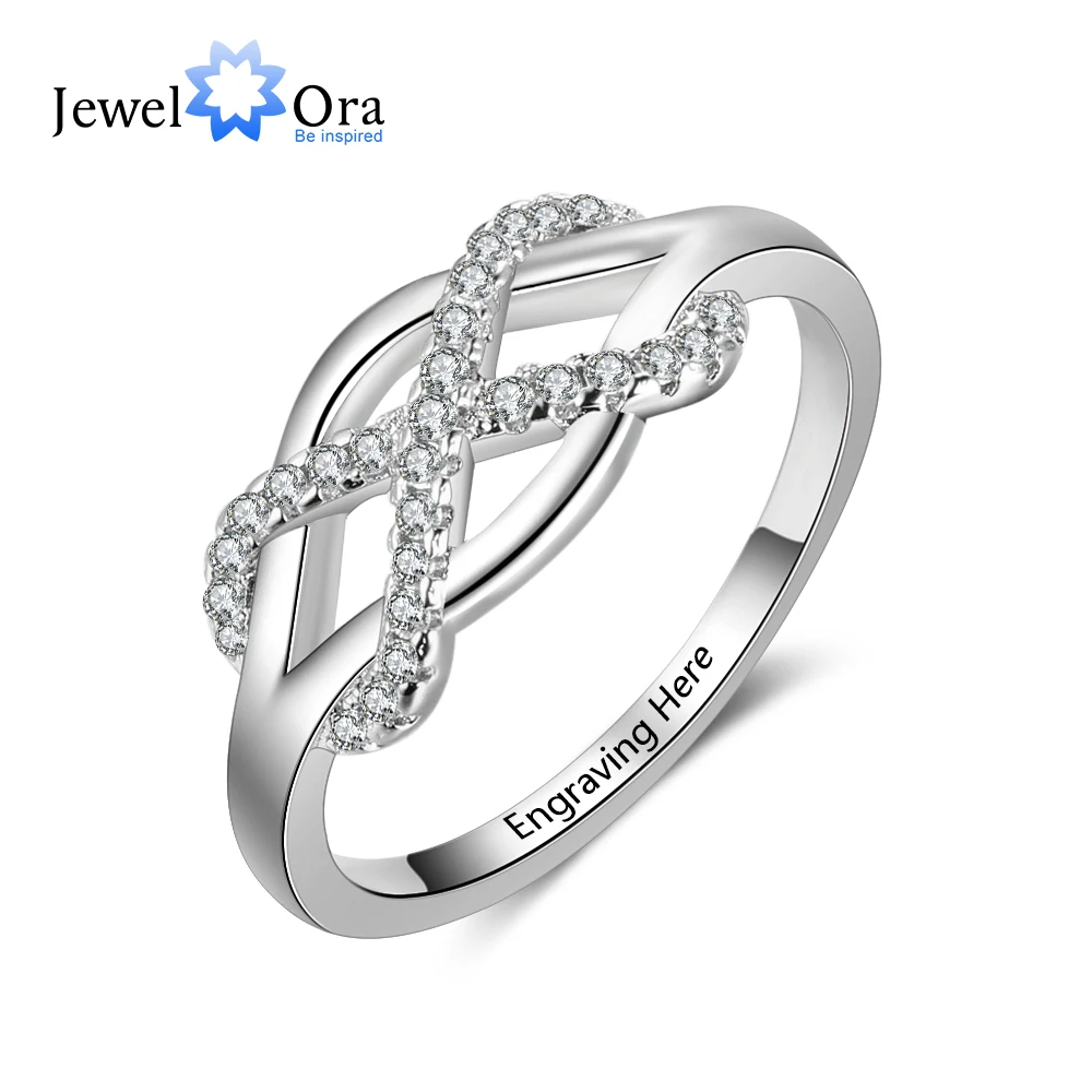 Женское кольцо с гравировкой имени Infinity Love подарочное ювелирное изделие из
