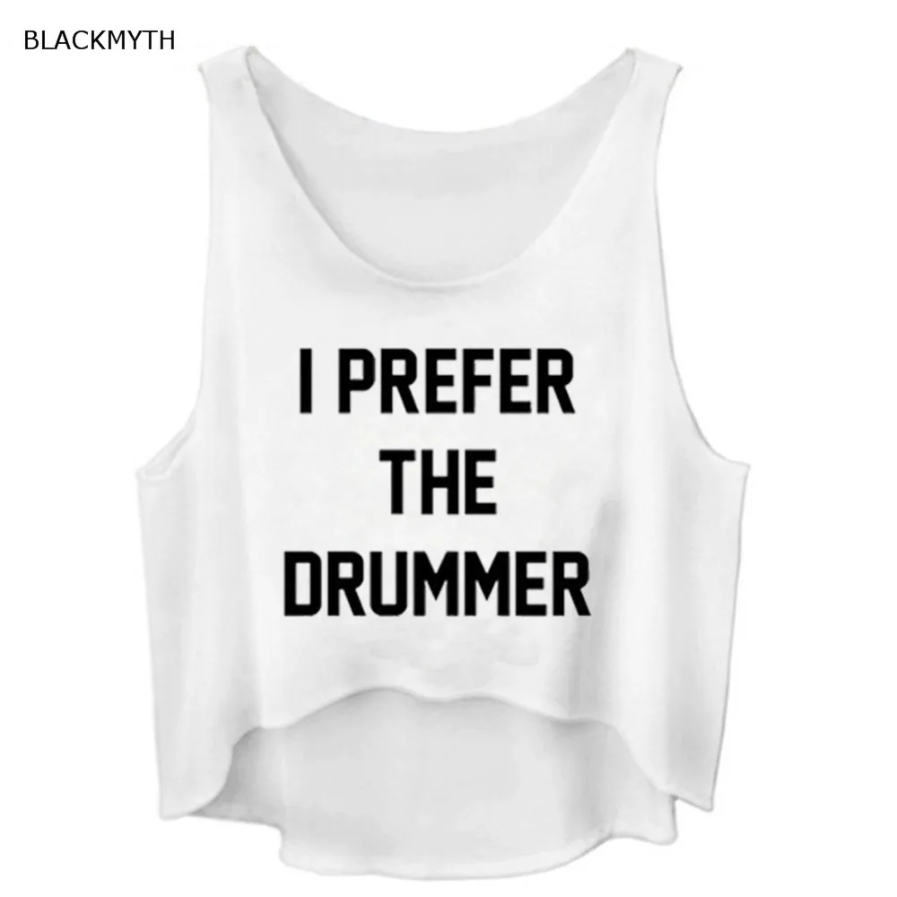 BLACKMYTH я предпочитаю барабанщика женский с надписью укороченный жилет Белый