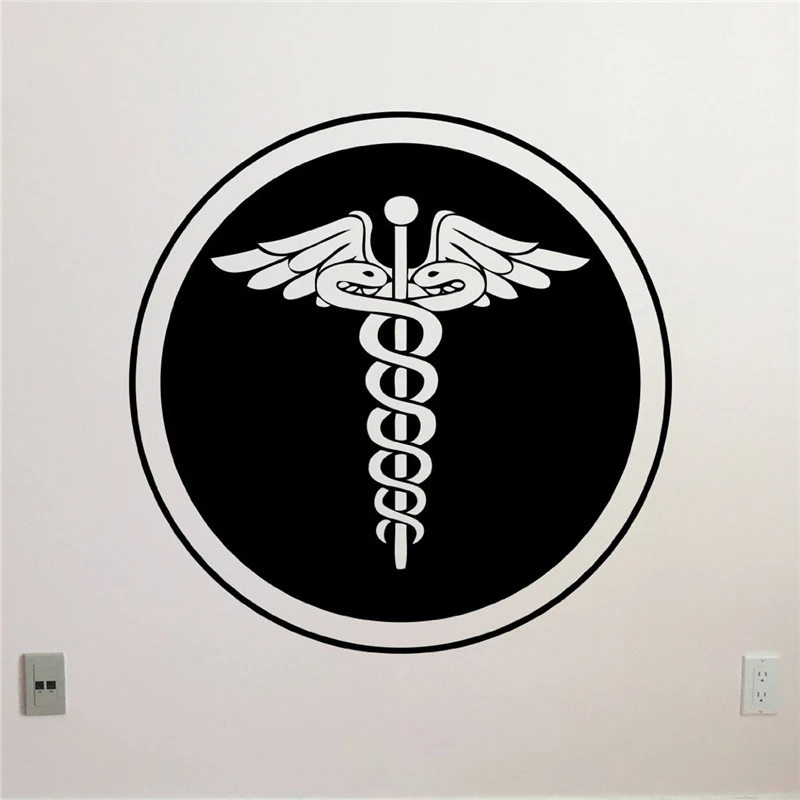 

Caduceus Logo Wall Vinyl Decal Medicine Symbol Medical Sign Vinyl Sticker Ambulance Car Emergency Wall Sticker X380