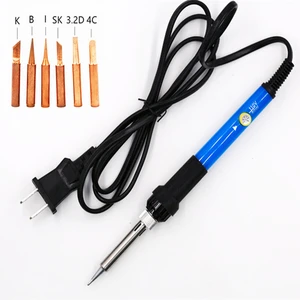 110 В 220 В 60 Вт Регулируемый Температура Электрический паяльник Сварка паяльной станции Тепло Карандаш с 6 шт. Медь советы