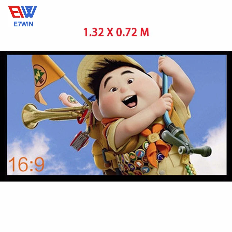 60 дюймов Настенный матовый белый портативный проекционный экран для мини ЖК LED DLP