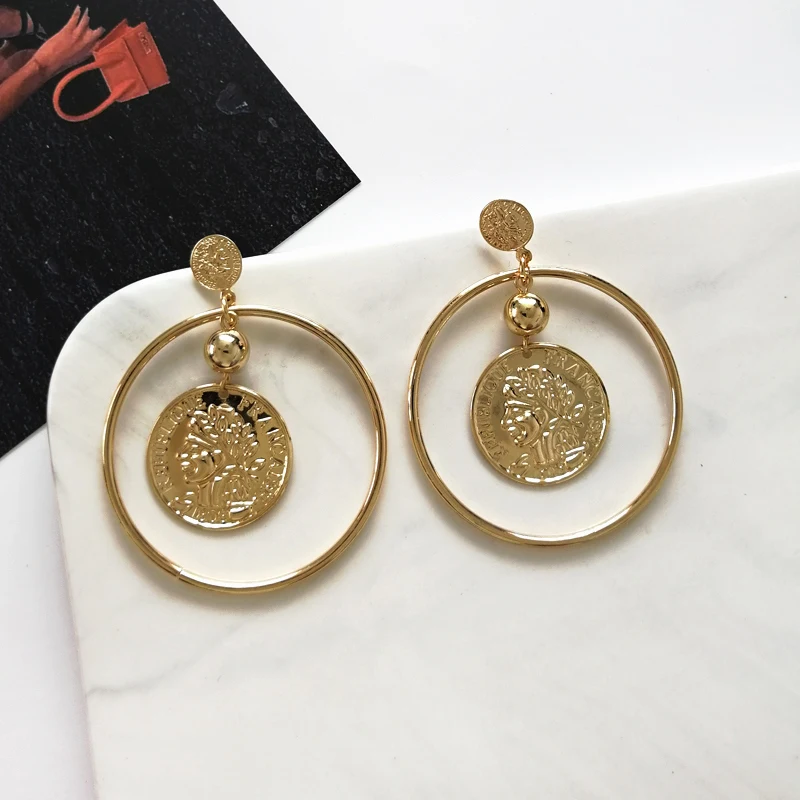 B57 Retro Vintage lace figure Lady Metal Earrings Ear Stud Statement Earring Brincos Rome Wedding | Украшения и аксессуары