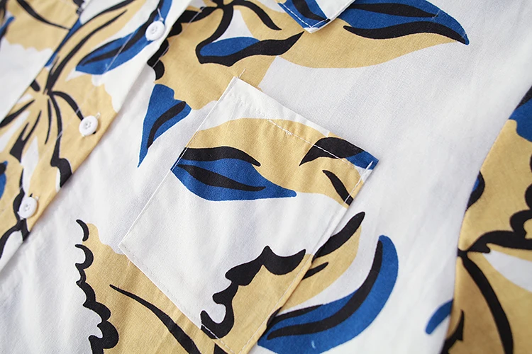 

2019 New Spring Summer Big Size Loose Dress Short Sleeve Turndown Collar Cotton and linen Literary Print Midi Dress Women