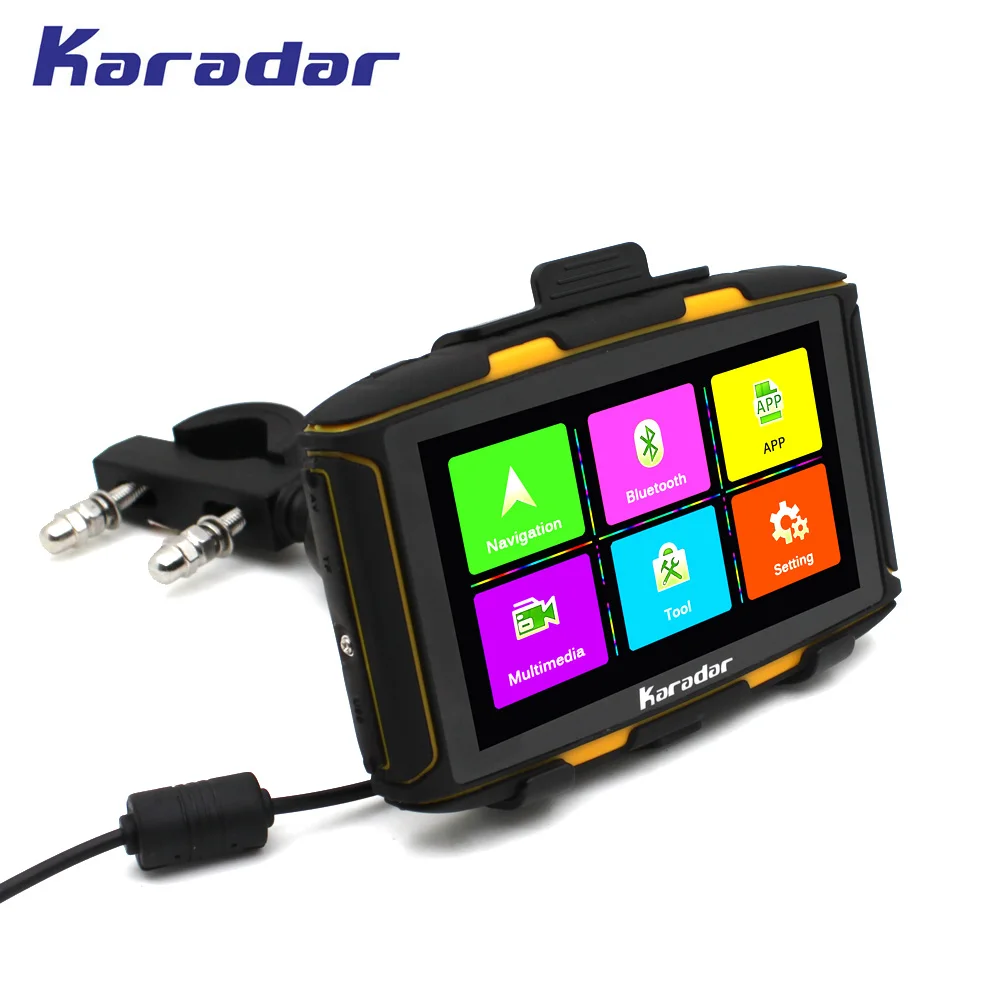 Karadar гнездо 5 дюймов ips Экран Мотоцикл gps навигации Android 4.4.2 с WI FI bluetooth FM