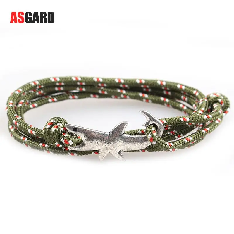 Лидер продаж веревочный браслет ASGARD в виде слоев акулы старинная Серебряная
