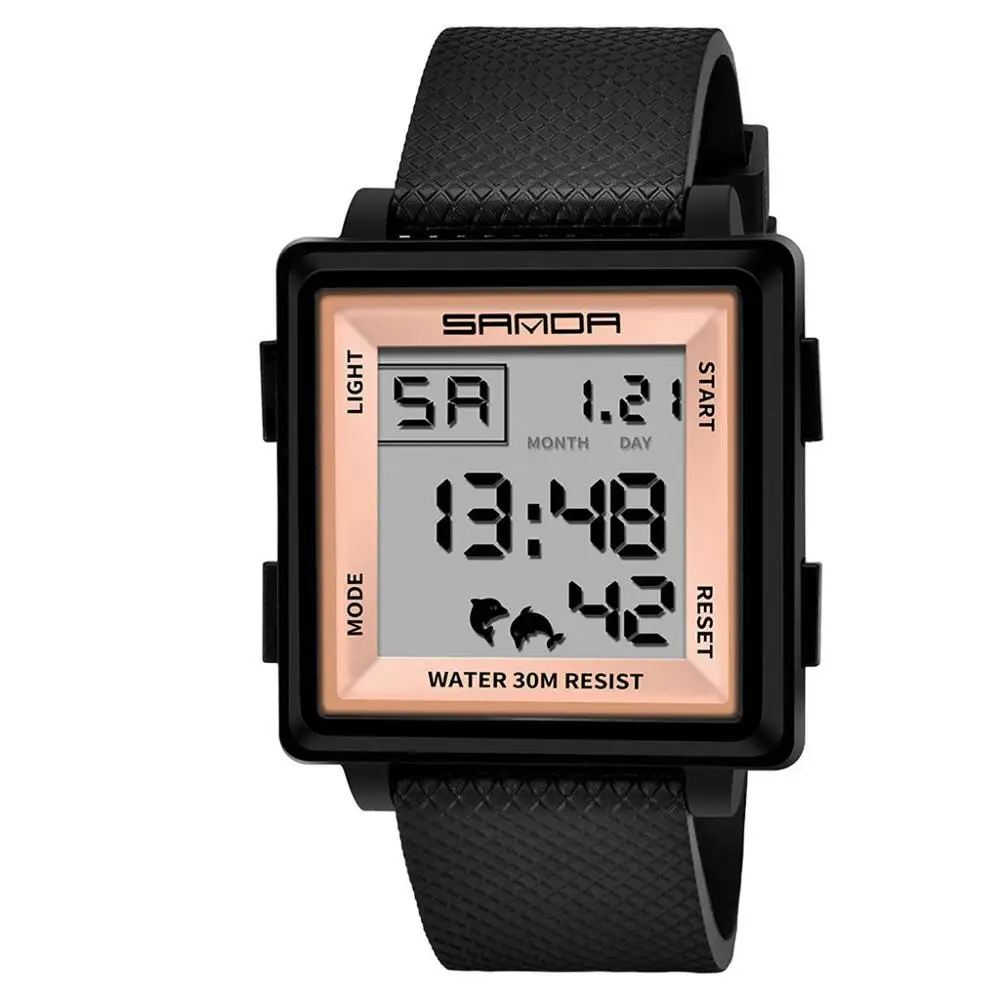 D Мужские стильные часы Reloj relogio Saat цифровые часы лучший бренд роскошные квадратные relogio masculino спортивные противоударные часы хронограф# A - Цвет: D
