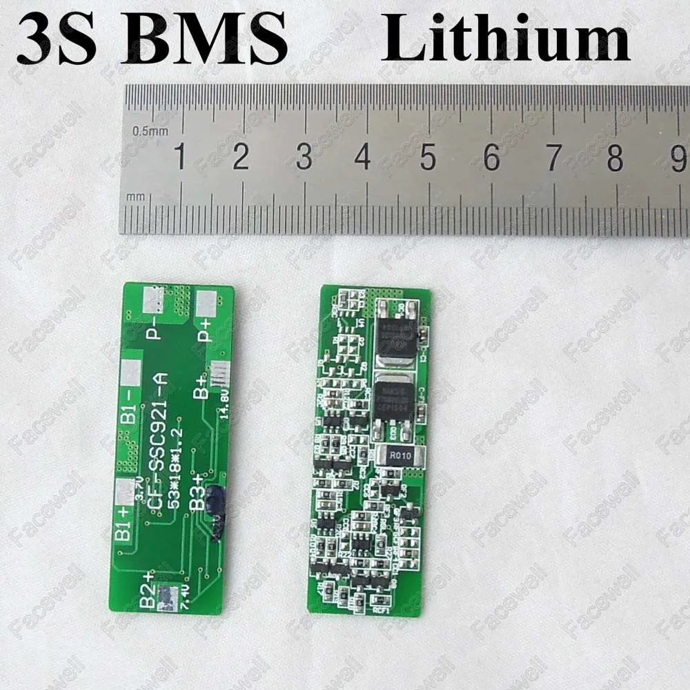 1 шт. bms 11 в 12 В 6 литиевая 5A 3s Защитная плата 5a полимерная батарея pcm для