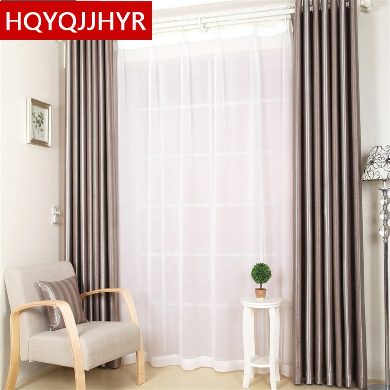 

Stripe blackout curtains shade cloth finished bedroom living room curtains custom floating floor Modern minimalist curtain