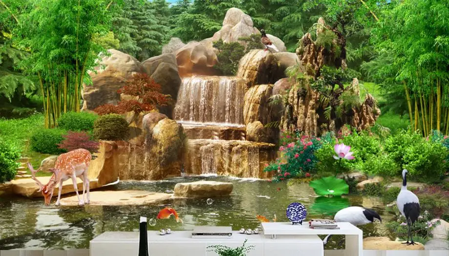 European Rockery landscape Wallpapers For Living room 3D TV Background Wall Stereoscopic Mural Wallpaper | Обустройство дома