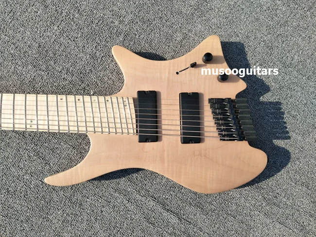 Musoo brand 8 струн fanned fret безголовая электрогитара|electric guitar with tremolo|fanned fretheadless electric |