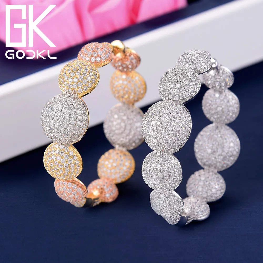 Женские крупные серьги-кольца GODKI роскошные серьги в форме Пузырькового шара с