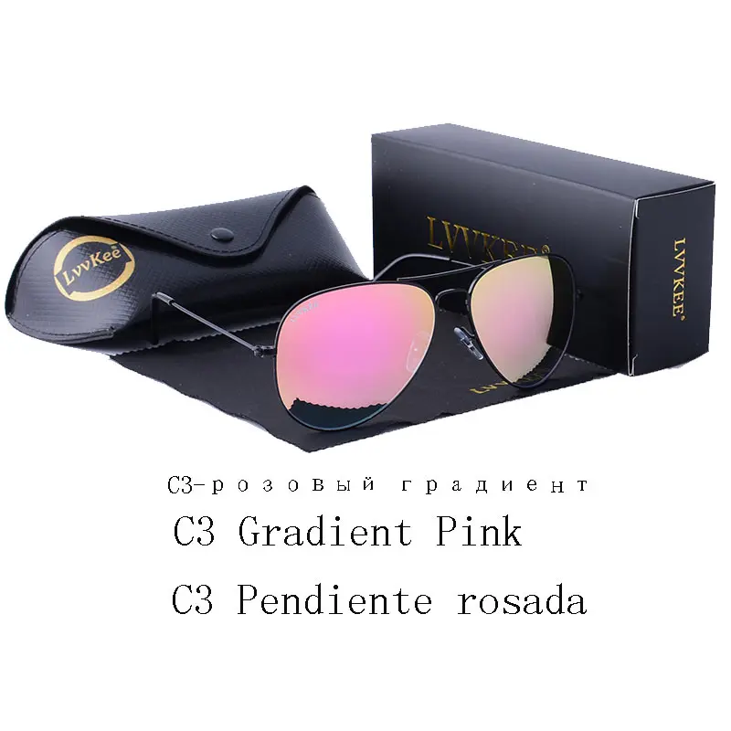 Мужские и женские стеклянные линзы lvvkee очки авиаторы от солнца градиентные