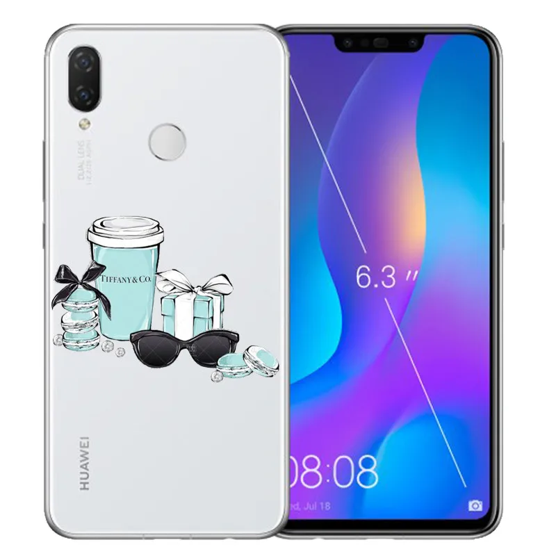 Модные синие коробка девушка кошка и Кофе Жесткий Телефон для ПК чехол Huawei P7 P8 p9