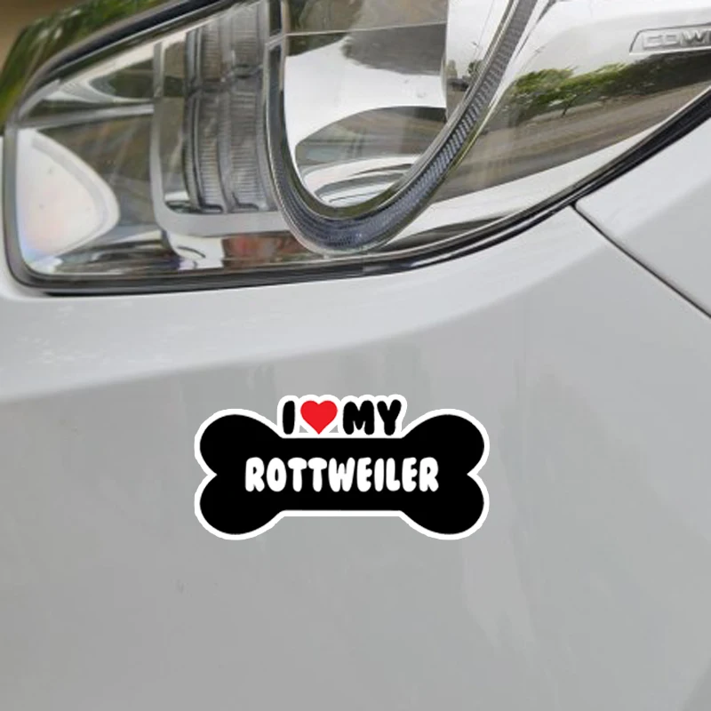 YJZT 15*7 1 см I Heart My Rottweiler Dog Bone ПВХ автомобильный бампер наклейки для автомобиля C1-4157 |