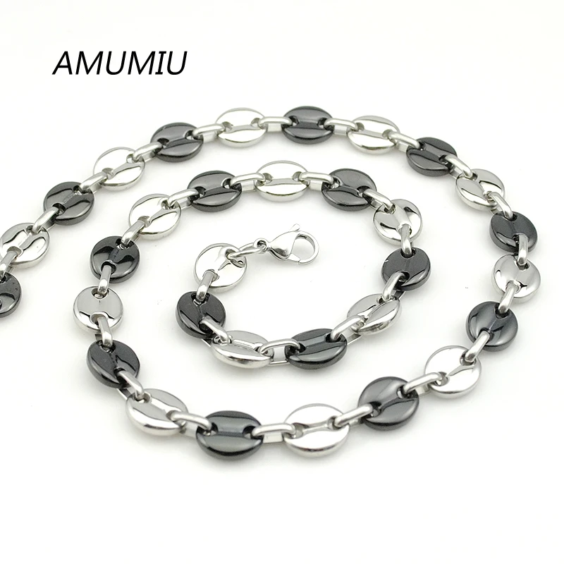 Комплект из колье и браслета нержавеющей стали 316L с бусинами 11 мм|necklace bracelet
