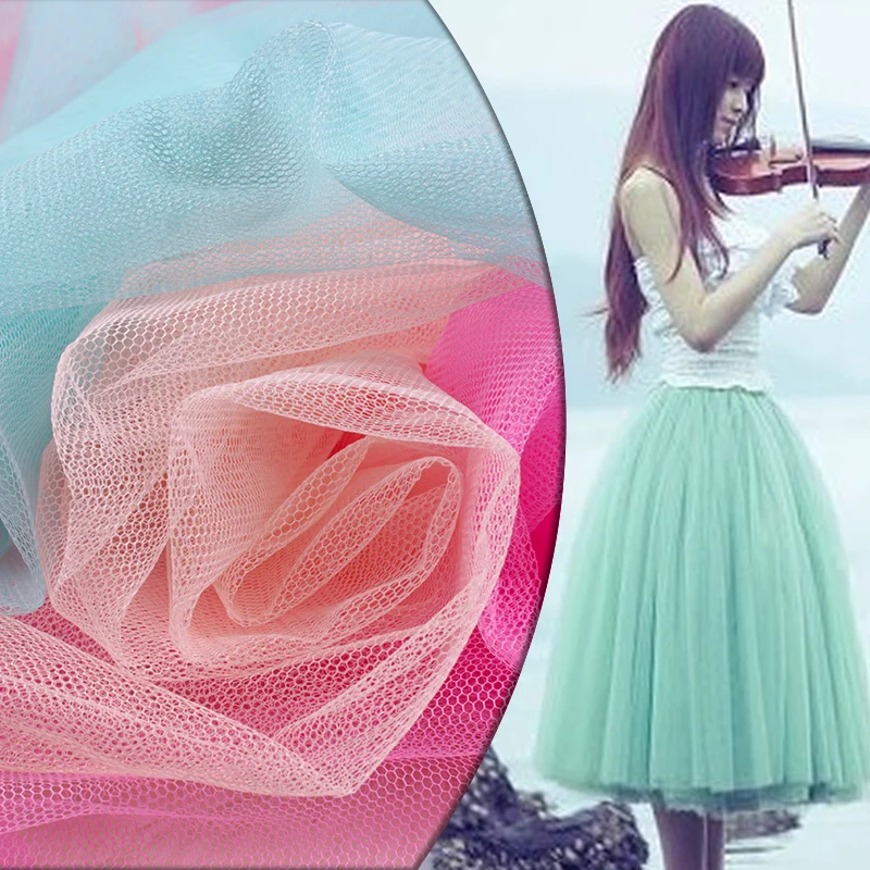 10 м/лот мягкая ткань для тюля однотонная сетчатая юбка-пачка из 100% полиэстера