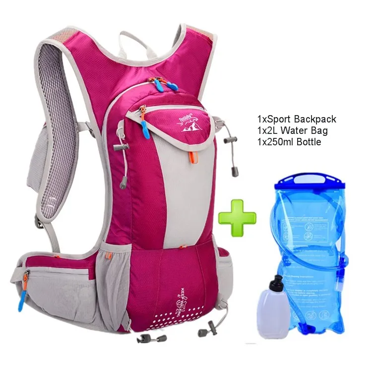 rosered ad water bag 15L водонепроницаемый велосипедный рюкзак дышащая велосипедная сумка нейлоновая велосипедная походная альпинистская Походное питье рюкзак с 2L сумка для воды - Цвет: rosered ad water bag