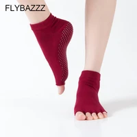 women professional non slip half toe yoga socks ladies massage sport socks half fingers cotton warm exercise running dance sock