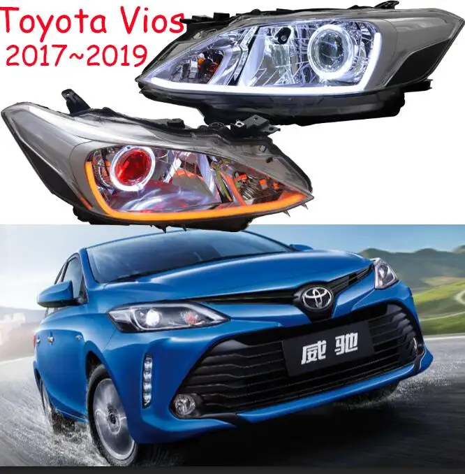 Model1 style 2 шт. бампер лампа для фар VIOS~ год аксессуары для автомобиля фара DRL ходовые огни би-ксенон, противотуманная фара глаза ангела - Цвет: Model1 style