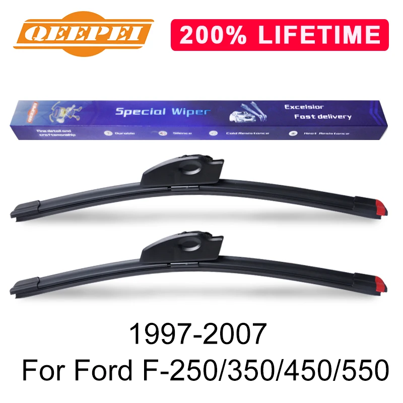 QEEPEI Сменные стеклоочистители для Ford F-250/350/450/550 1997-2007 лобовое стекло резиновые