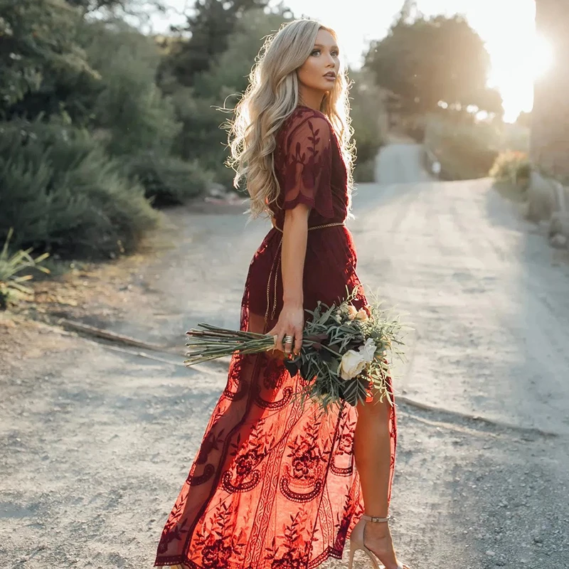 Высокое качество для женщин перспектива разделение Dess Цветочный Принт средний