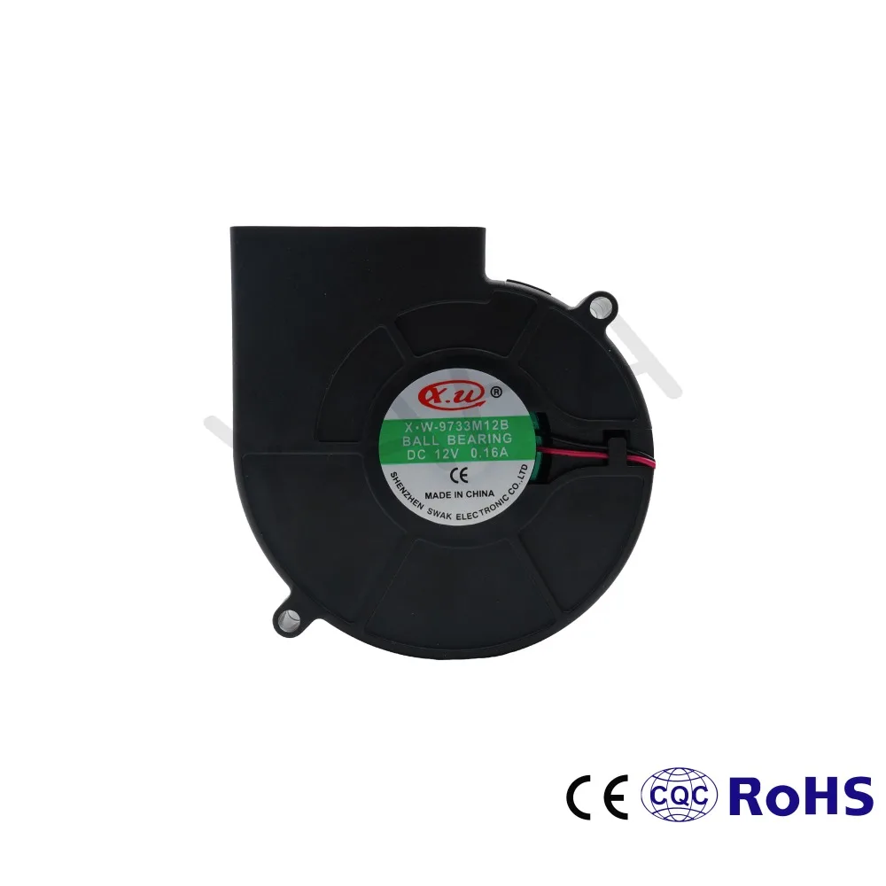 97*97 * 33mm12V dc 9733 вентилятор 3500 об/мин центробежный 2 pin воздуходувка|Вентиляторы| |
