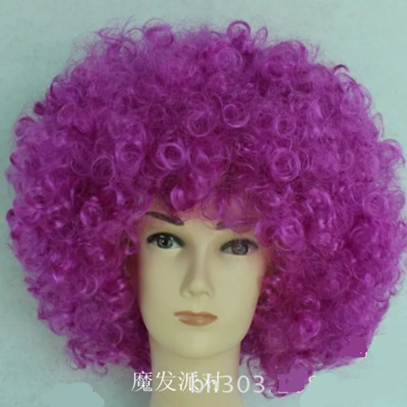 purple Синтетический Цирк Клоун кудрявый Косплей головные Уборы Хэллоуин дрол костюмы Карнавал Рождество Пурим сценическое шоу ночной клуб платье - Цвет: purple