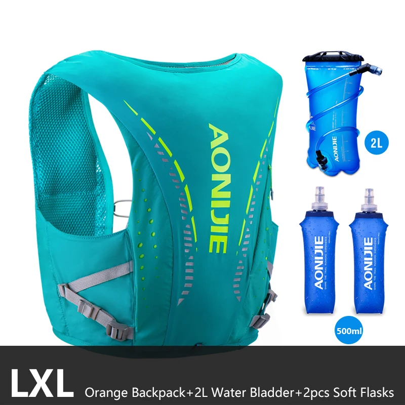 Set I AONIJIE 10L Открытый гидратации сумки походный рюкзак жилет Профессиональный марафон бег Велоспорт Расширенный кожи рюкзак - Цвет: Set I