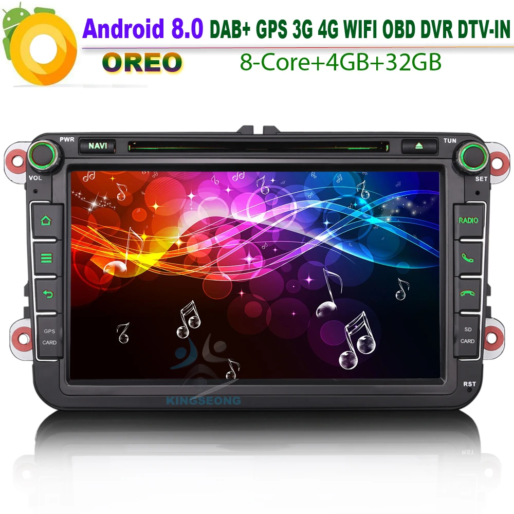 Android 8 0 DAB + ядерный Caddy Seat OPS Satnav автомобильный стерео WiFi радио 4G CD BT DVD SD OBD GPS для VW polo