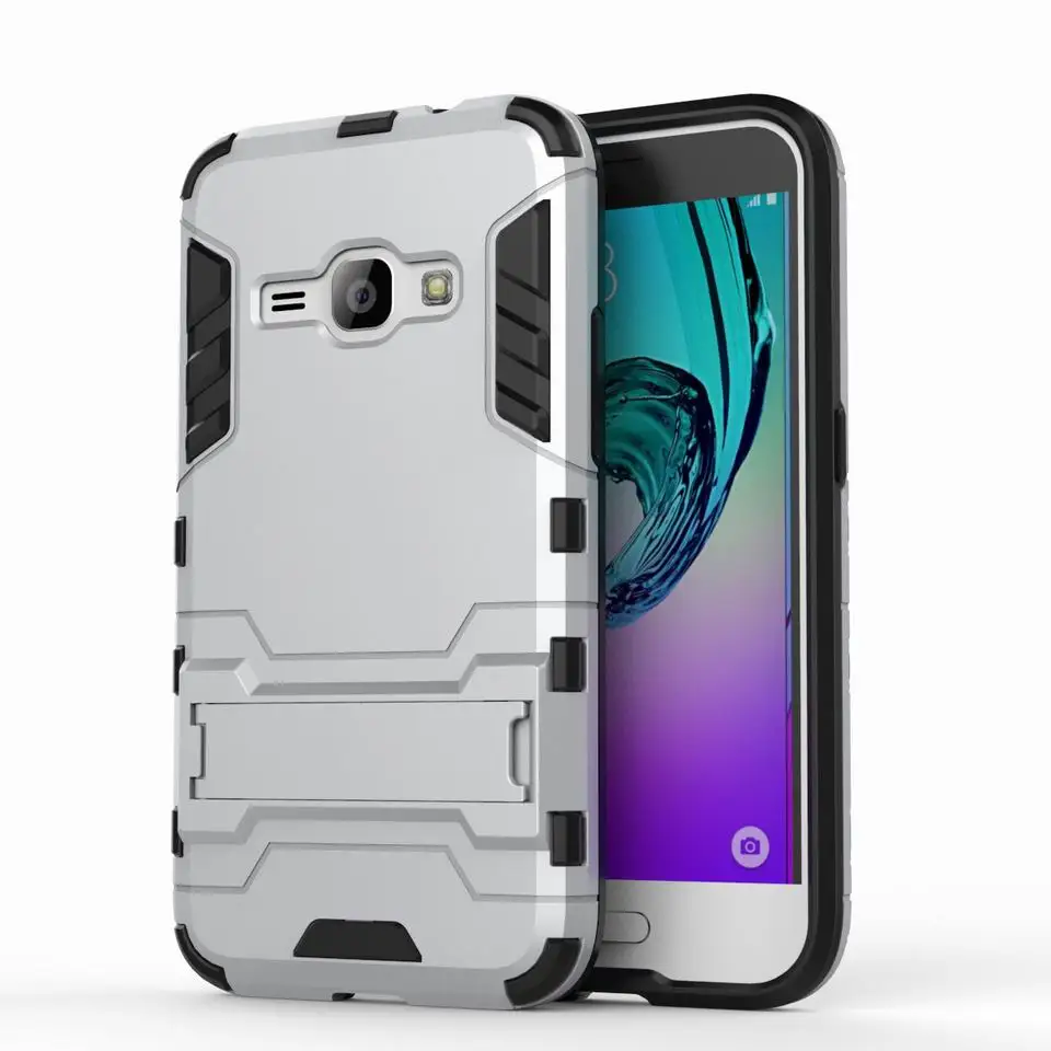 SILVER Жесткий чехол с роботом для samsung Galaxy J1, чехол для samsung J1, чехол для телефона Galaxy J1, чехол-бампер из ТПУ и поликарбоната - Цвет: SILVER