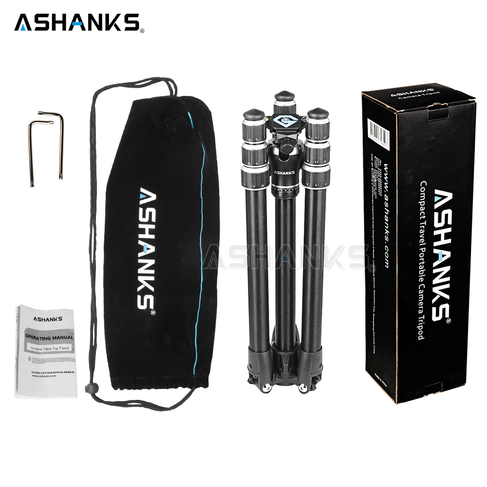Профессиональный портативный дорожный алюминиевый штатив ASHANKS с шаровой